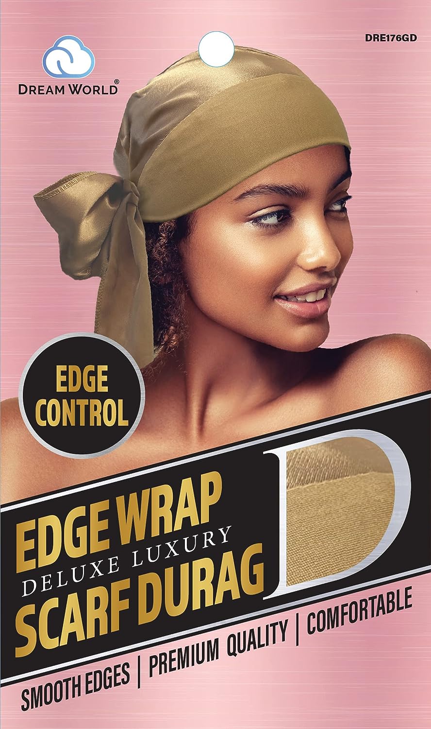 Dream World Edge Wrap Scarf Durag Black DRE176BK