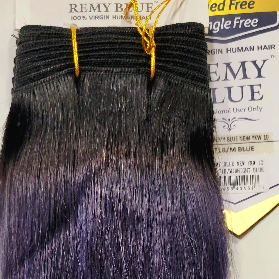 Remy Blue Human Hair New Yaky 14"