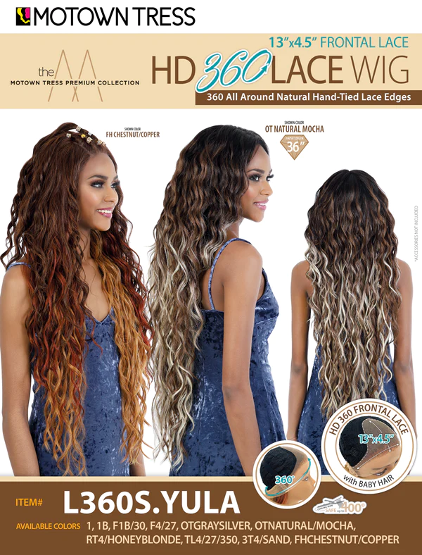 MoTown Tress HD 360 13" x 4.5" Frontal Lace Synthetic Wig L360S. Yula