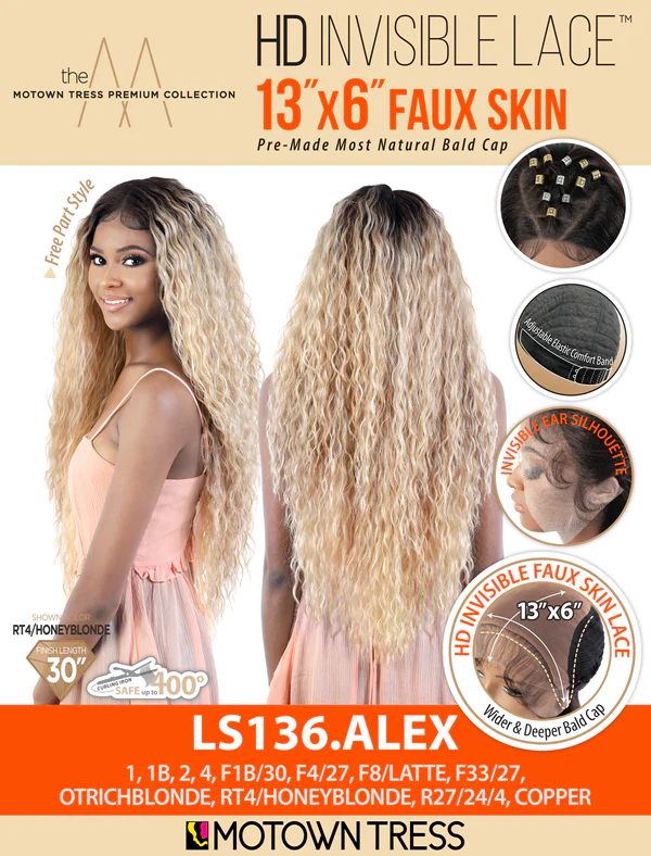 Motown Tress 13" x 6" Faux Skin HD Invisible Lace Wig Alex