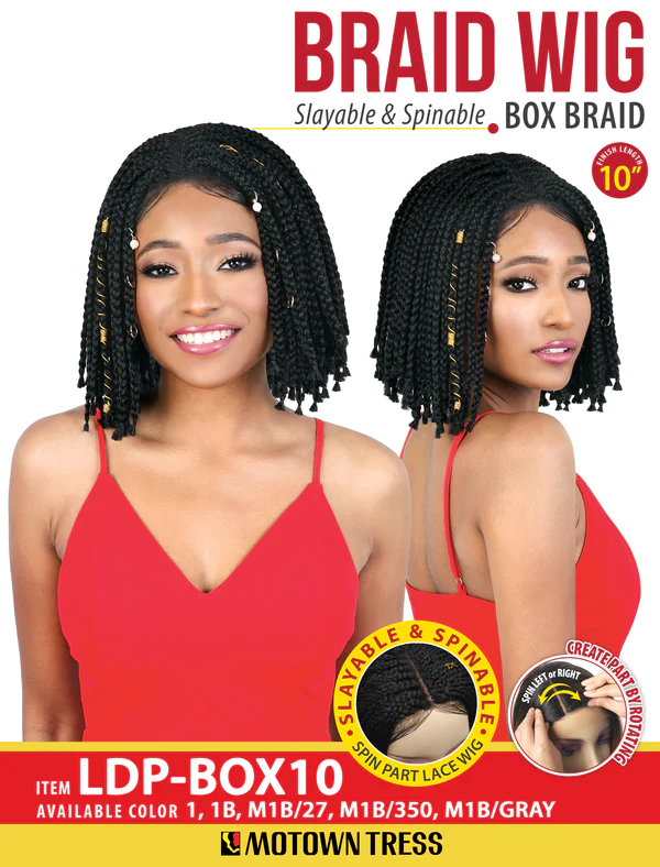 Motown Tress Slayable & Spinable Box Braid Synthetic Braid Lace Wig LDP-Box10