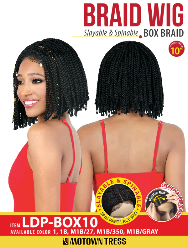 Motown Tress Slayable & Spinable Box Braid Synthetic Braid Lace Wig LDP-Box10