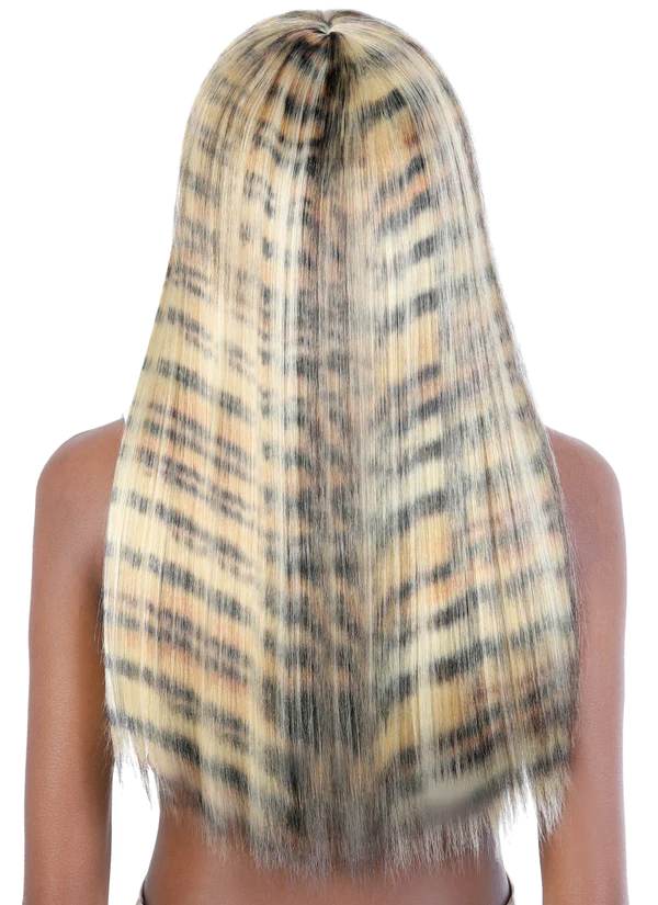 Motown Tress Day Glow Print Synthetic Wig Cheetah 24"