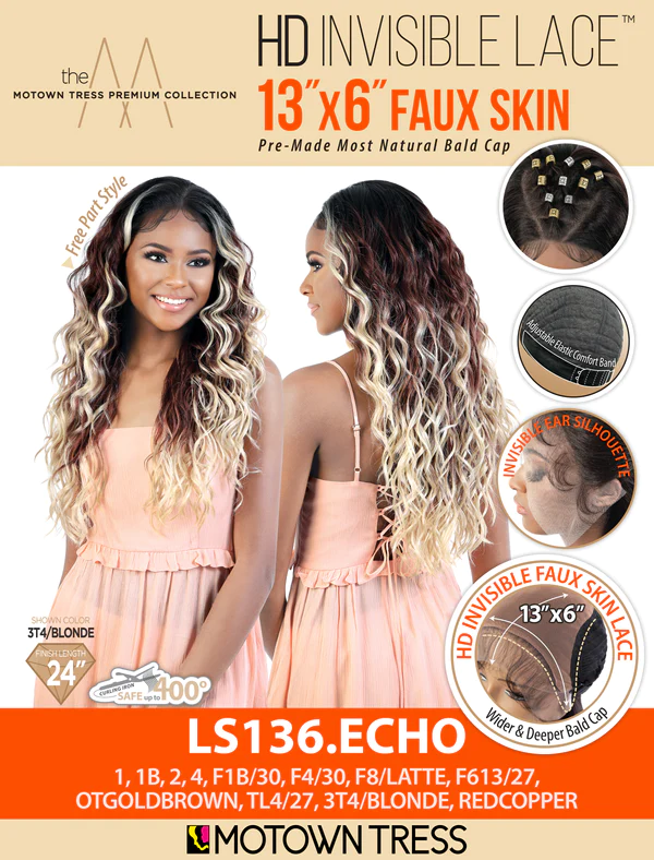 Motown Tress 13" x 6" Faux Skin HD Invisible Lace Wig Echo
