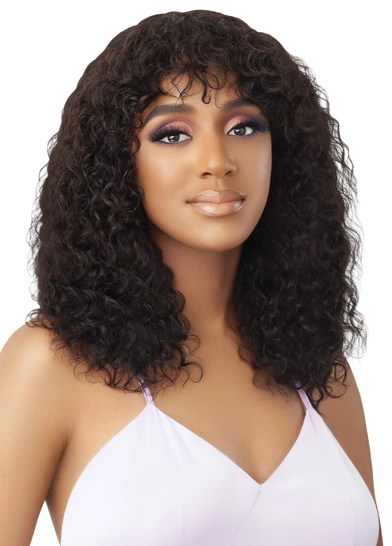 Outre My Tress Purple Label Wet & Wavy 100% Unprocessed Human Hair Full Wig HH-W&W Natural Curly 18"