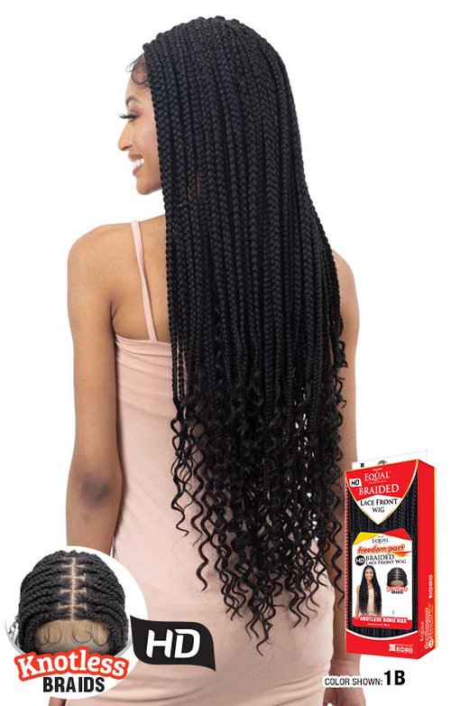 Freetress Equal HD Braided Lace Front Synthetic Wig Knotless Boho Box