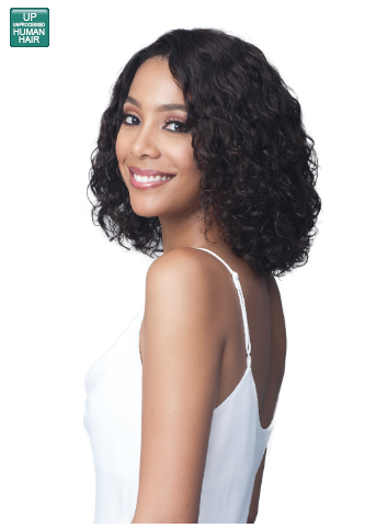 Bobbi Boss 100% Human Hair Lace Front Wig Water Curl 12" #Natural