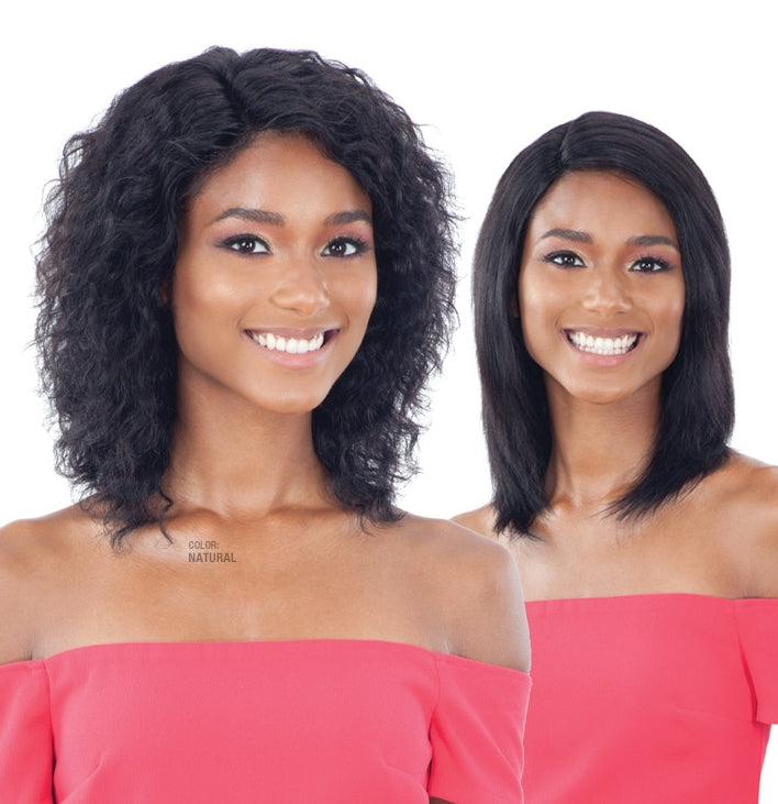 Naked Nature Brazilian Natural Wet & Wavy 5" R-Part Human Hair Lace Front Wig Crystal