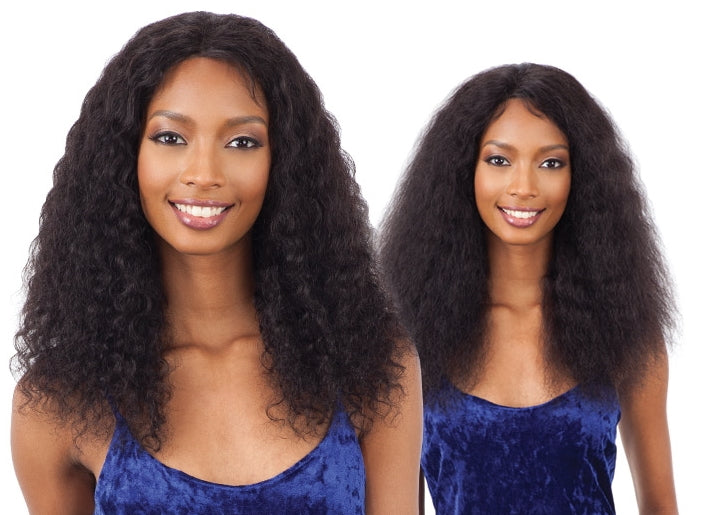 Naked Nature Brazilian Natural Wet & Wavy Human Hair Lace Front Wig Deep Curl #Natural