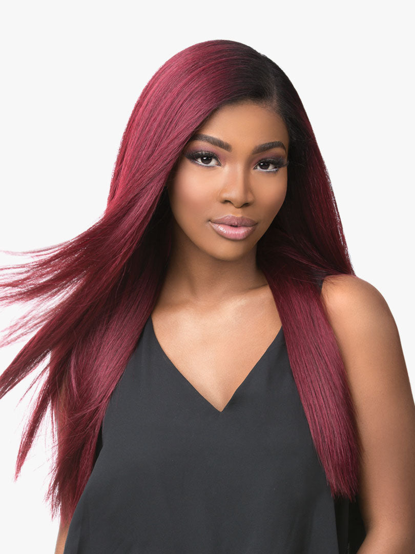 Sensationnel Boutique Bundle Kinky Straight Free Part Lace Front Wig Kinky Straight