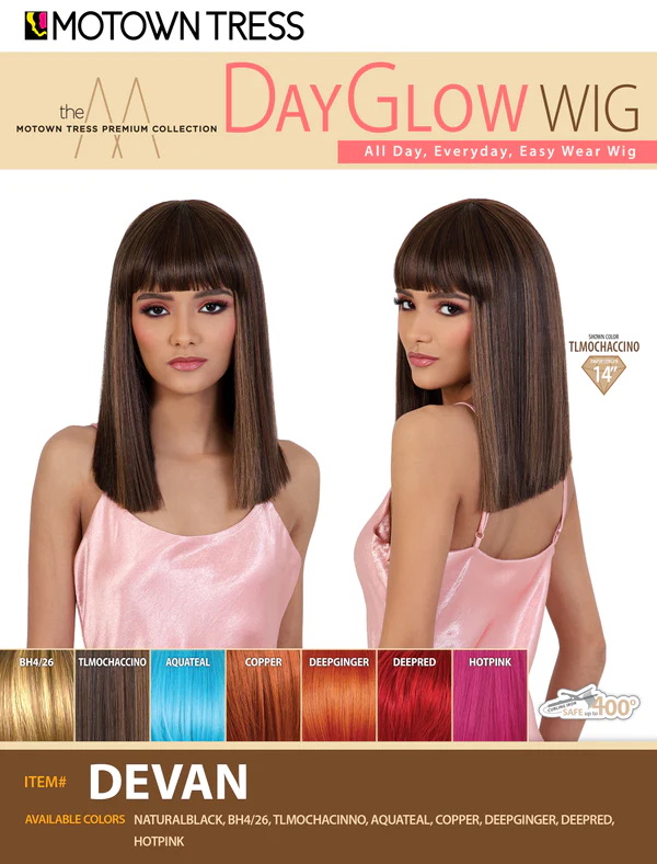 Motown Tress Day Glow All Day, Everyday, Easy Wear Synthetic Wig Devan