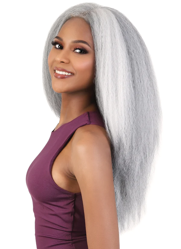 Motown Tress Premium Collection Premium Human Hair Blend 13" x 4.5" Free Part Glam Touch Synthetic Lace Front Wig HBL.134 Sea