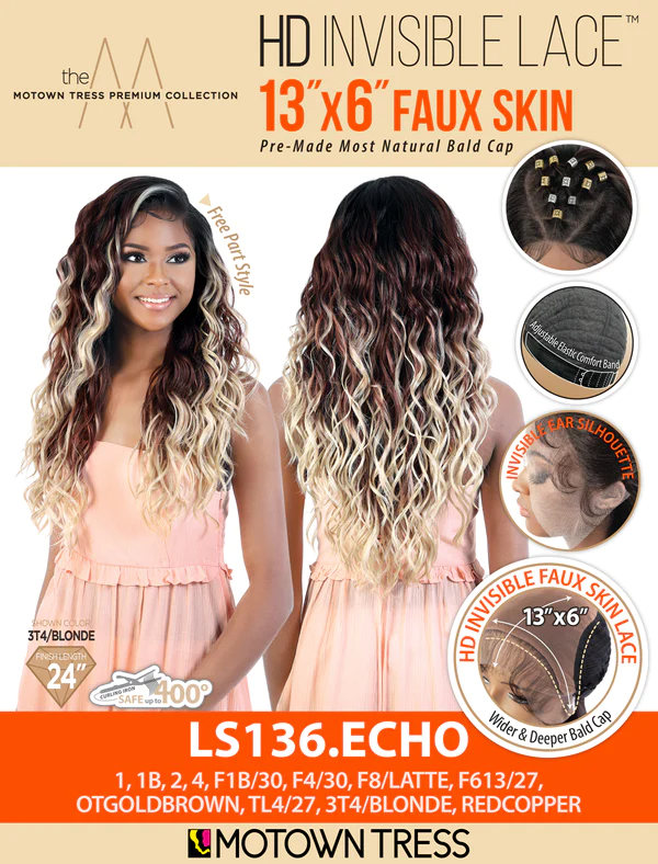 Motown Tress 13" x 6" Faux Skin HD Invisible Lace Wig Echo