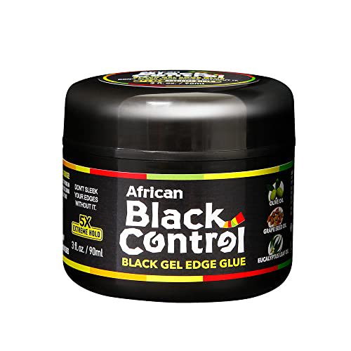 African Black Control Black Gel Edge Glue 3 fl oz