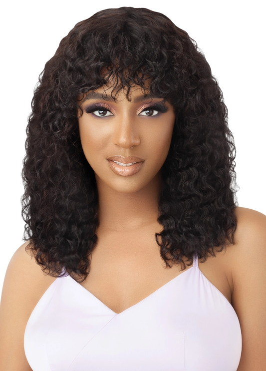 Outre My Tress Purple Label Wet & Wavy 100% Unprocessed Human Hair Full Wig HH-W&W Natural Curly 18"