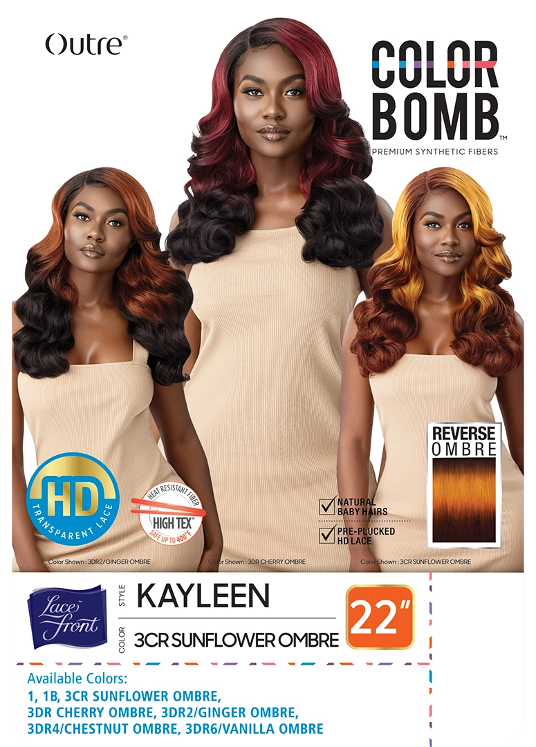 Outre Color Bomb HD Transparent Lace Front Synthetic Wig Kayleen