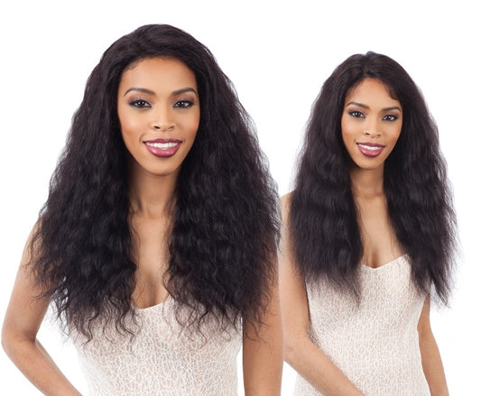 Naked Nature Brazilian Natural Wet & Wavy Human Hair Lace Front Wig Loose Deep #Natural