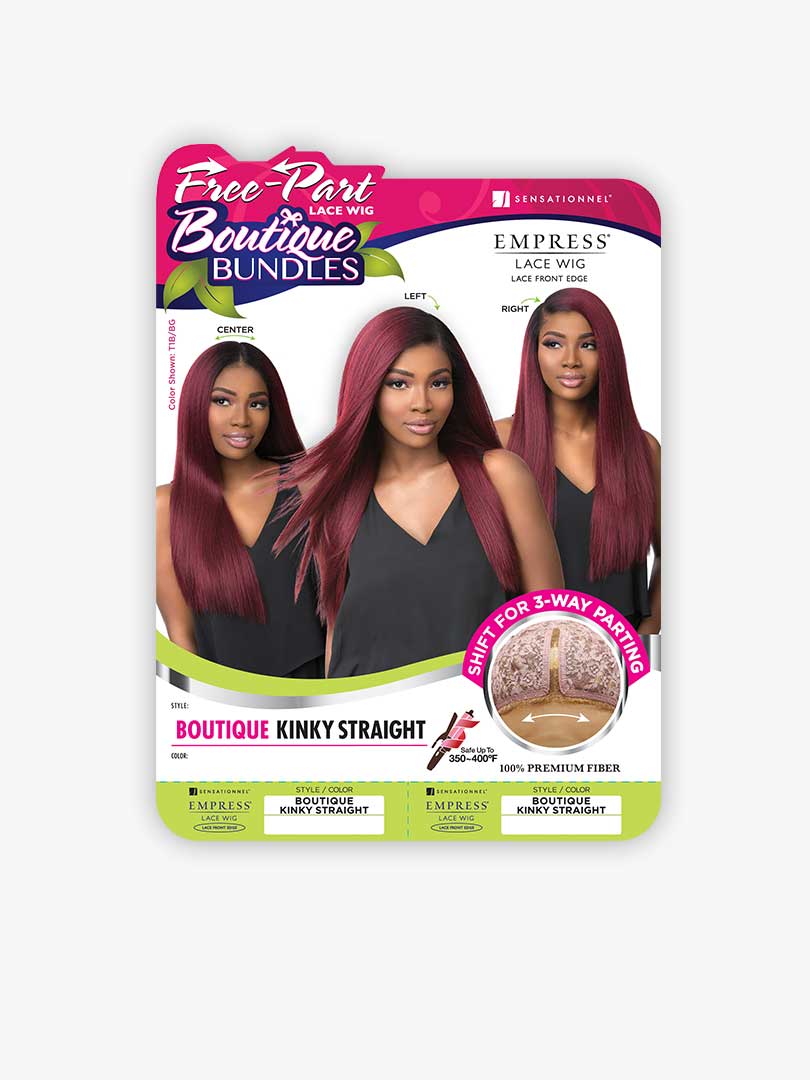 Sensationnel Boutique Bundle Kinky Straight Free Part Lace Front Wig Kinky Straight